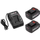 YATO YT-828510 Akkumulátor 2 x 4.0 Ah és intelligens töltő szett kofferben