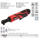 YATO YT-82902 Akkus sarok ütvecsavarozó 3/8" 45 Nm 12 V Li-Ion (1 x 2,0 Ah akku + töltő)