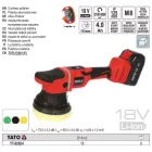 YATO YT-82924 Akkus excenter polírozó 18 V 125 mm (1 x 4,0 Ah akksi + töltő)