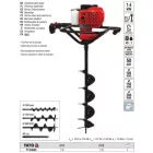 YATO YT-84660 Benzines talajfúró 51,2 cm3 + 3 fúrószár