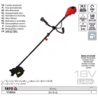 YATO YT-85010 Akkus fűkasza 2 x 18 V Li-Ion (akku + töltő nélkül)
