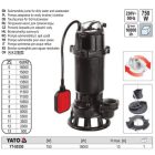 YATO YT-85350 Elektromos szennyvíz szivattyú 750 W