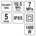 YATO YT-85910 Elektromos magasnyomású mosó 1400W 105bar